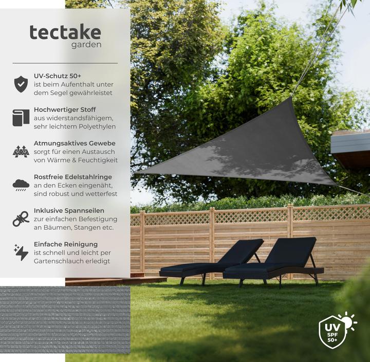 Produktbild tectake Sonnensegel (400 x 400 x 400 cm)