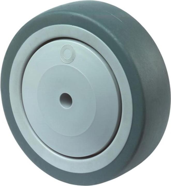 BS Rollen Roue de secours Roue Ø 150 mm Capacité de charge 100 kg Caoutchouc gris Essieu Ø 10 mm Longueur du