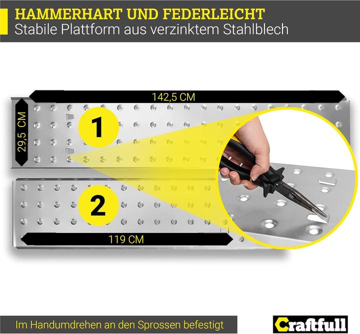 Produktbild Craftfull Arbeitsplattform für Mehrzweckleiter CF-104A (Arbeitsplattform)