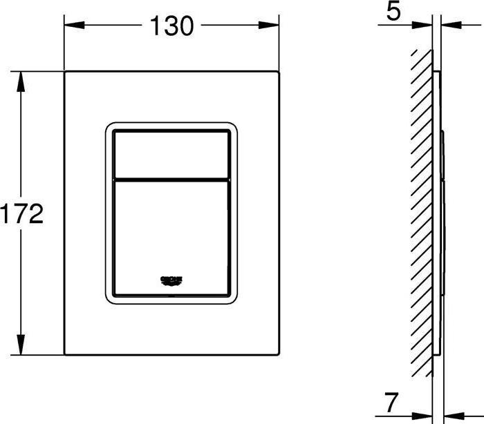 Actual product image Grohe Cover plate SKATE CS 130x172mm nickel polished