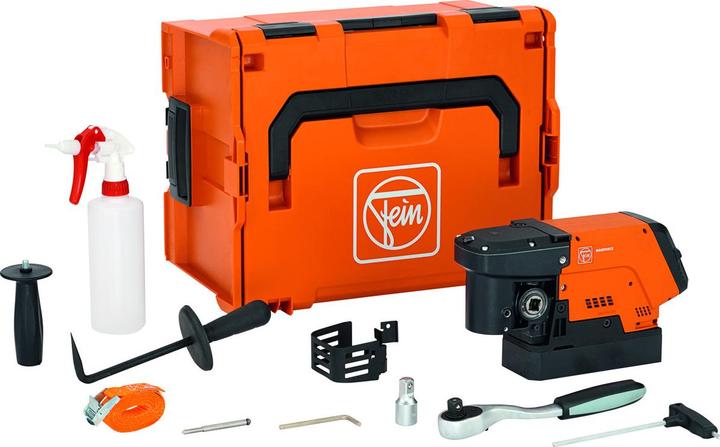 1 ratchet 1/2 inch, 1 socket spanner extension 1/2 inch, 1 coolant pump, 1 lashing strap, 1 chipping hook, 1 centring pin 82 mm, 1 touch guard, 1 additional handle, 1 hexagon socket spanner 5 mm, 1 hexagon socket spanner with T-handle 5 mm, in L-BOXX