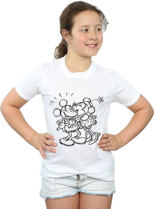 Immagine prodotto Disney Mickey And Minnie Mouse Kiss Sketch Maglietta Ragazze (152, 158)