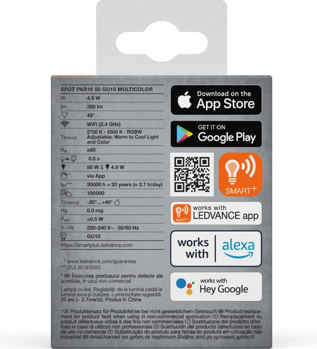 Actual product image Ledvance Smart+ Wifi Spot (GU10, 5 W, 350 lm, 1 x, G)