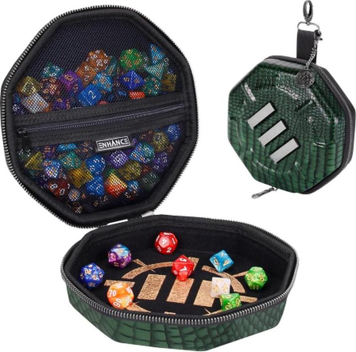 Geronimo Games ENHANCE Tabletop Collector's Edition Dice Case Green Dragon Scales