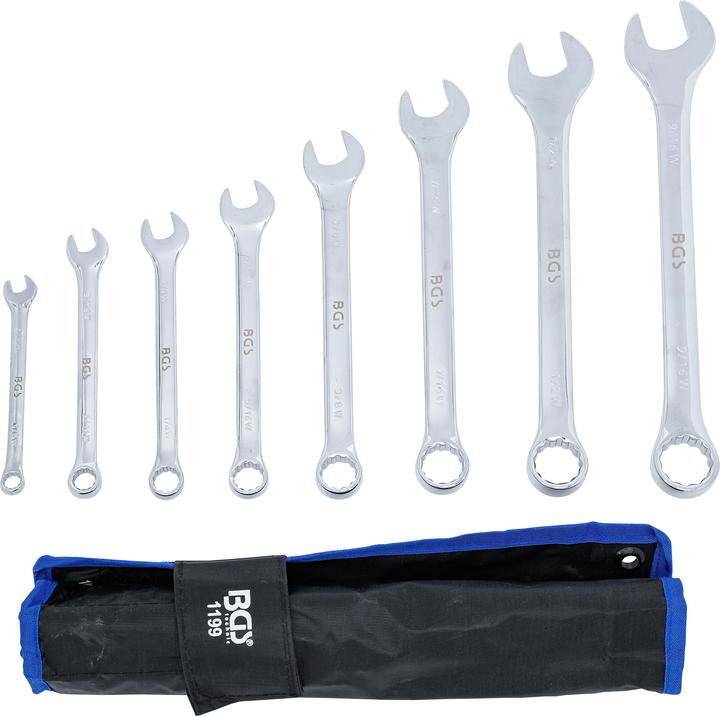 Produktbild BGS Maul-Ringschlüssel-Satz Zollgrössen SW 1/8" - 9/16" Withworth 8-tlg.