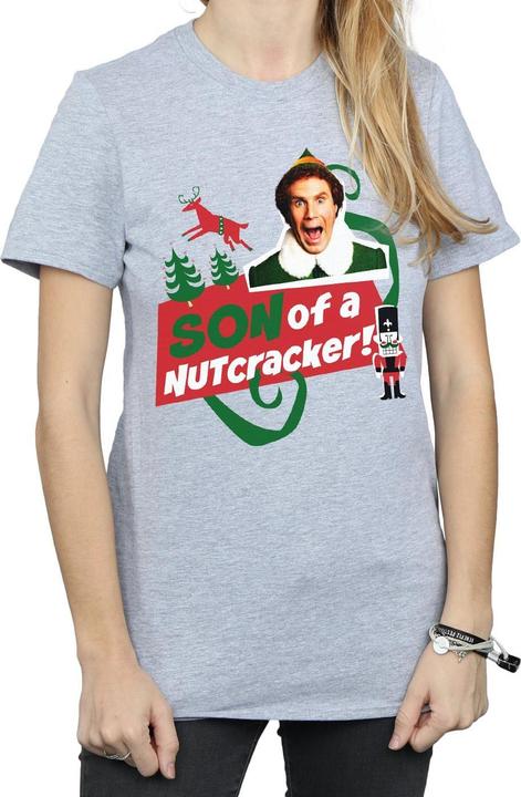 Actual product image Elf Womens/Ladies Son Of A Nutcracker Cotton Boyfriend T-Shirt (XL)