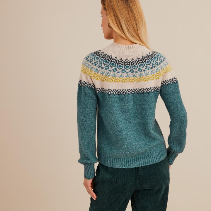 Actual product image Anne Weyburn Grobstrickpullover mit Stehkragen und Jacquardmuster (42)