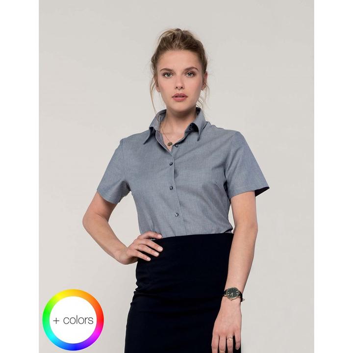 Produktbild Russell Collection Easy Care Oxford Bluse Kurzarm (S)
