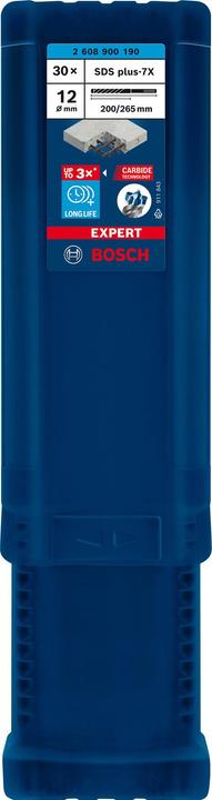Image du produit Bosch Professional Zubehör Forets marteau Expert SDS plus-7X, 12 x 200 x 265 mm, 30 pièces (12 millimètres)