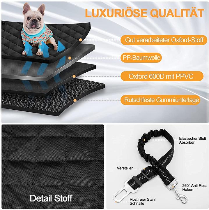 Image du produit Garelf Couverture de chien pour banquette arrière (style 1) (Chien, Fermeture de sécurité, Lavable en machine)