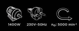 Actual product image Graphite 59G800 1400W 185mm horse saw