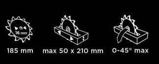 Actual product image Graphite 59G800 1400W 185mm horse saw
