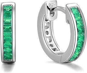 Produktbild Moiss Silver Circular Earrings With Green Zirconia