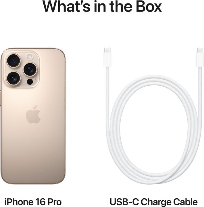 Produktbild Apple iPhone 16 Pro (1000 GB, Desert Titanium, 6.30", SIM + eSIM, 48 Mpx, 5G)