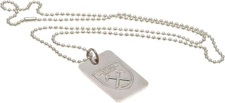 Image du produit West Ham United FC Dog Tag et chaîne argentés (100% métal)
