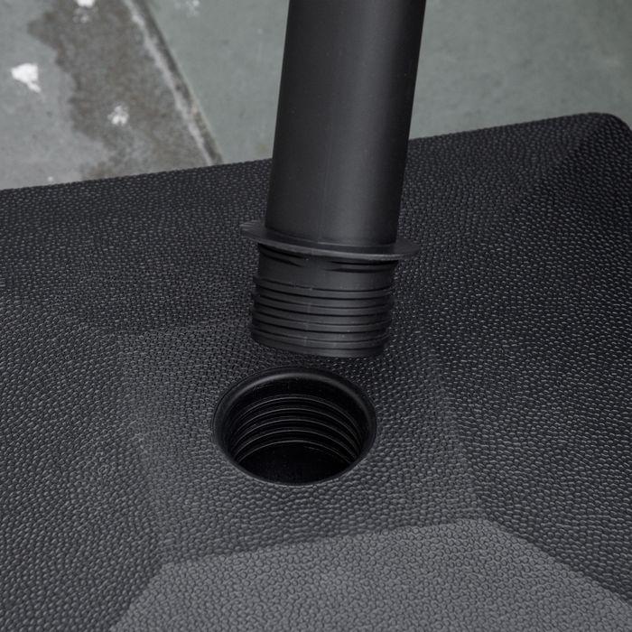 Produktbild Swisshandel24 Sonnenschirmständer mit Roller, befüllbar bis 20kg, ø 38/48mm Schwarz 45x45cm