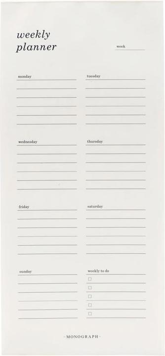 Monograph Wochen-Notizkalender (Hoch, Deutsch)