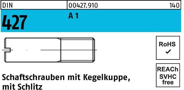 Immagine prodotto Vite per albero DIN 427/ISO 2342 con punta conica/scanalatura M 3 x 6 A1 (100 Viti per pezzo)