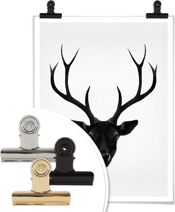 Actual product image Trenddeko The Black Deer - Black Deer (80 x 100 cm)
