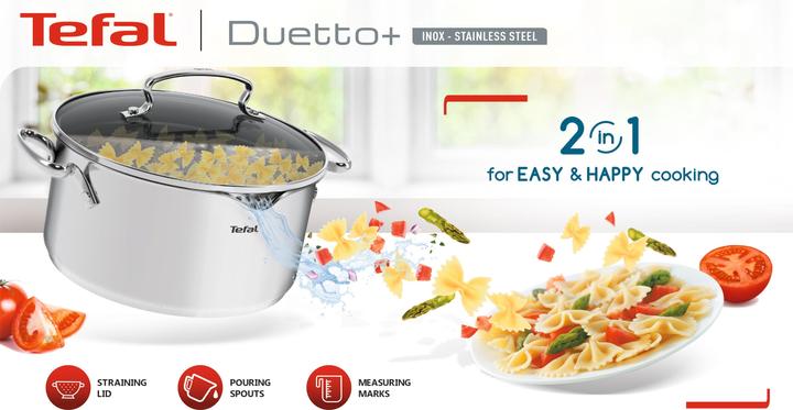 Produktbild Tefal Duetto+ (24 cm, Kochtopf, Edelstahl)