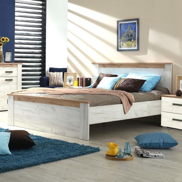 Produktbild Homestyle4u Doppelbett Ehebett Holzbett Gästebett Vintage (160 x 200 cm)
