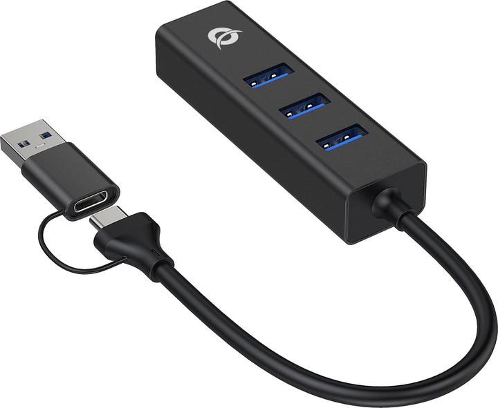 Immagine prodotto Conceptronic Adattatore USB3.0-> RJ45,3xUSB3.0,TypeC Ad 0,15m bw (USB-A, USB-C, 3 Porti)