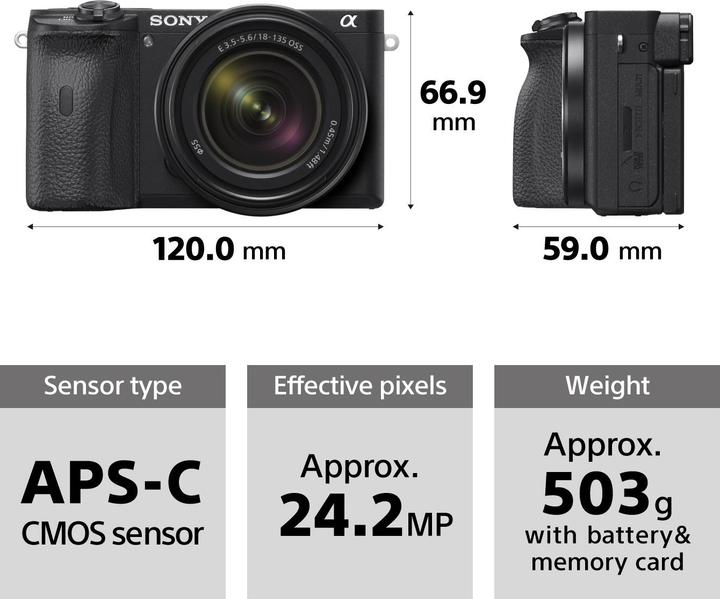 Image du produit Sony Alpha 6600 (18 - 135 mm, 24.20 Mpx, APS-C / DX)