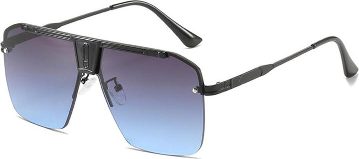 Immagine prodotto Techsuit - Sunglasses (2576) - for Men with Aluminum Frame, Oversized - Black / Gray / Blue