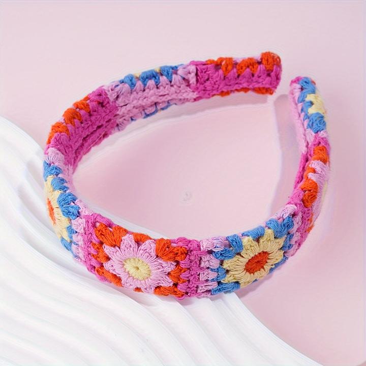 Produktbild Activity Board Boho-Chic Floral Knit Headband- Cute & Stylish Hair Accessory, Perfect for Casual Attire