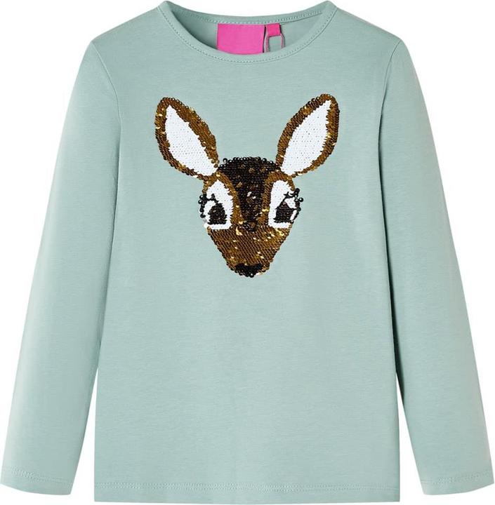 Image du produit VidaXL T-shirt manches longues enfant vert menthe 128,Composition : 95% Coton (128)
