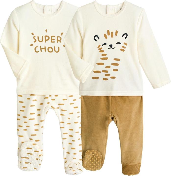 La Redoute Collections 2er-Pack Pyjamasaus Samt