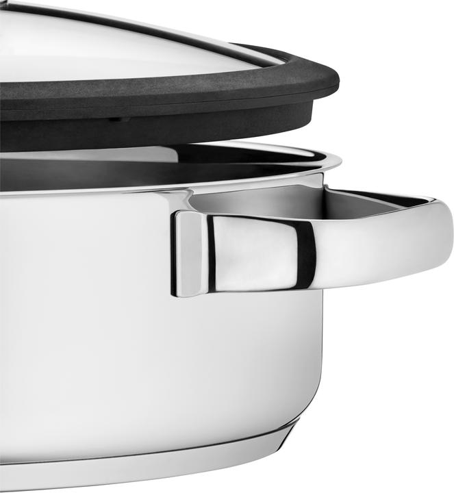 Produktbild WMF Kochtopf Dampfgarer rund 28cm Glasdeckel Silikonrand Vitalis Edelstahl (EU-Stecker)