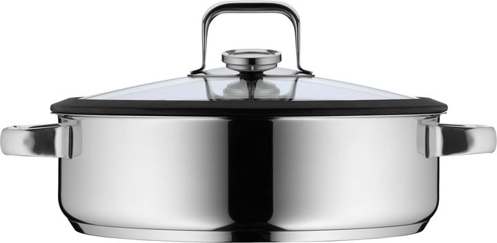 Produktbild WMF Kochtopf Dampfgarer rund 28cm Glasdeckel Silikonrand Vitalis Edelstahl (EU-Stecker)