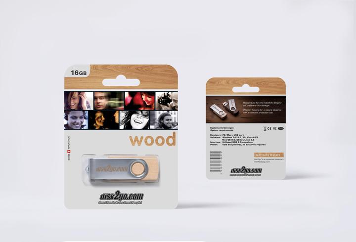 Actual product image Disk2go Wood (16 GB, USB 2.0, USB-A)