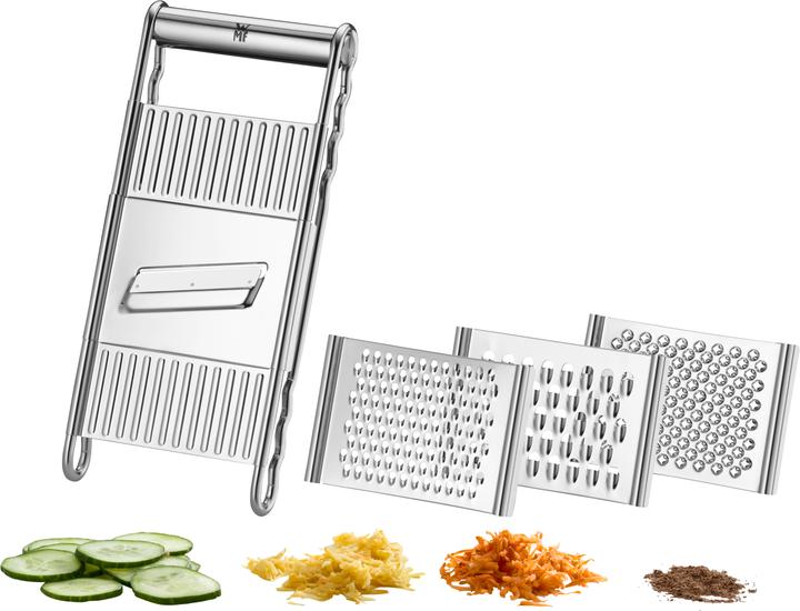 Produktbild WMF Gemüsereibe Küchenreibe 12x18cm 4 Aufsätze Hobeln Raspeln Reiben Schneiden Gourmet