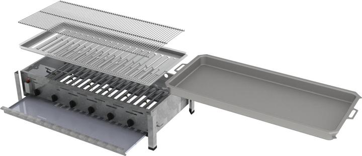 Actual product image ChattenGlut 6-burner gas roaster with grid and pan (27 kW)