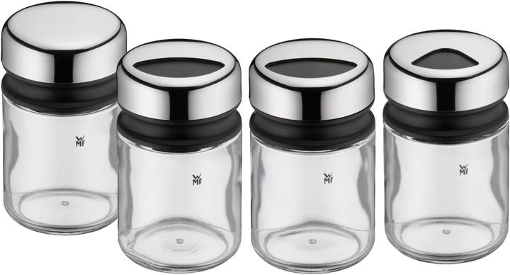 WMF Kruiden Shaker Set 4st Kruidenpotje Kruidenpotje 100ml Glas Depot (Aromatische kruiden, Diverse kruiden)