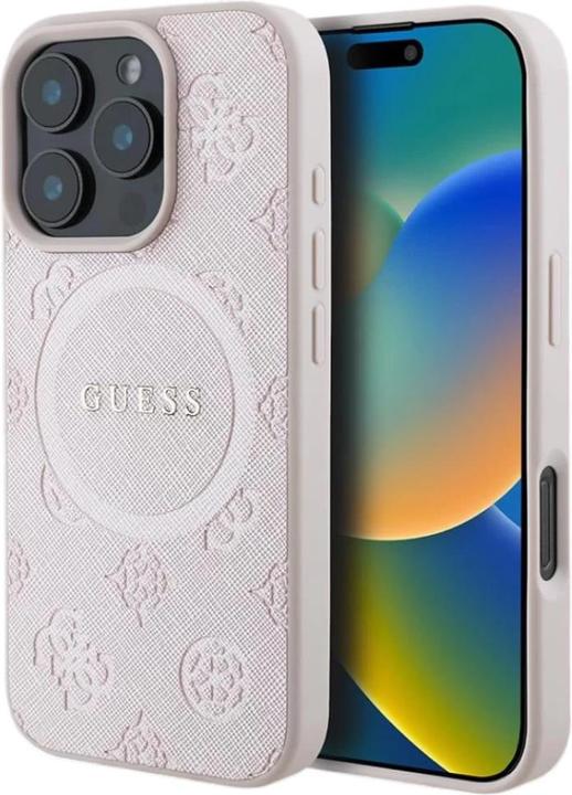 Immagine prodotto Guess GUHMP16LPSAPSMEP iPhone 16 Pro różowy/rosa HC MagSafe Safiano Peony Classic Logo (Apple iPhone 16 Pro)