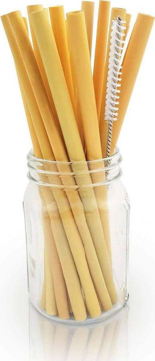 Actual product image Bam Baw Eco-friendly bamboo straws with cleaning brush, 14 cm x 50 pieces (BAW04343) (50 x)
