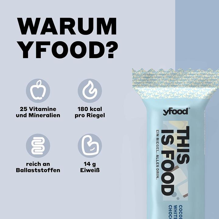 Produktbild YFood Coconut & White Chocolate (Weisse Schokolade, Kokos, 1 Stk., 60 g)
