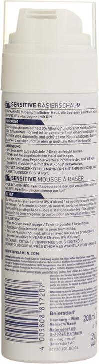 Produktbild NIVEA Sensitive Rasierschaum (200 ml, Rasierschaum)