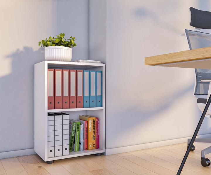 Produktbild VCM Holz Büro Stand Regal Bücher Ordner Aktenregal Ordnerregal Bücherregal Ulas 2f (49 x 32 x 74 cm)