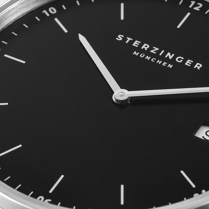 Image du produit Sterzinger Montre à quartz pour homme en cuir véritable noir - 30498 (Montre analogique, 38 mm)