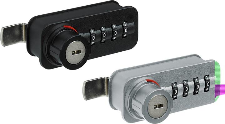 Actual product image Hettich Combination lock with bolt | right | freecode | chrome-plated plastic/steel
