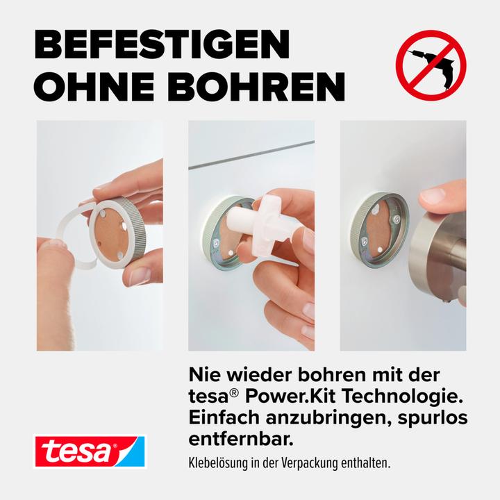 Image du produit tesa MOON Support de rouleau de papier toilette avec solution adhésive sans perçage