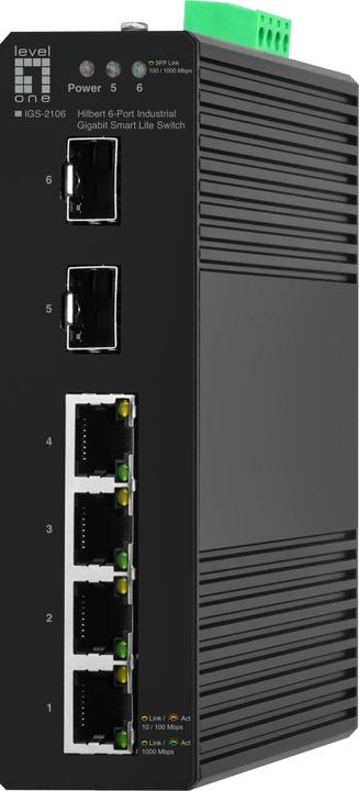 Immagine prodotto LevelOne Switch 6x GE IGS-2106 2xSFP, 4xRJ45 nero (6 Porti)