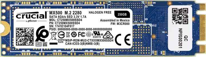 Image du produit Crucial Mx500 (250 Go, M.2 2280)