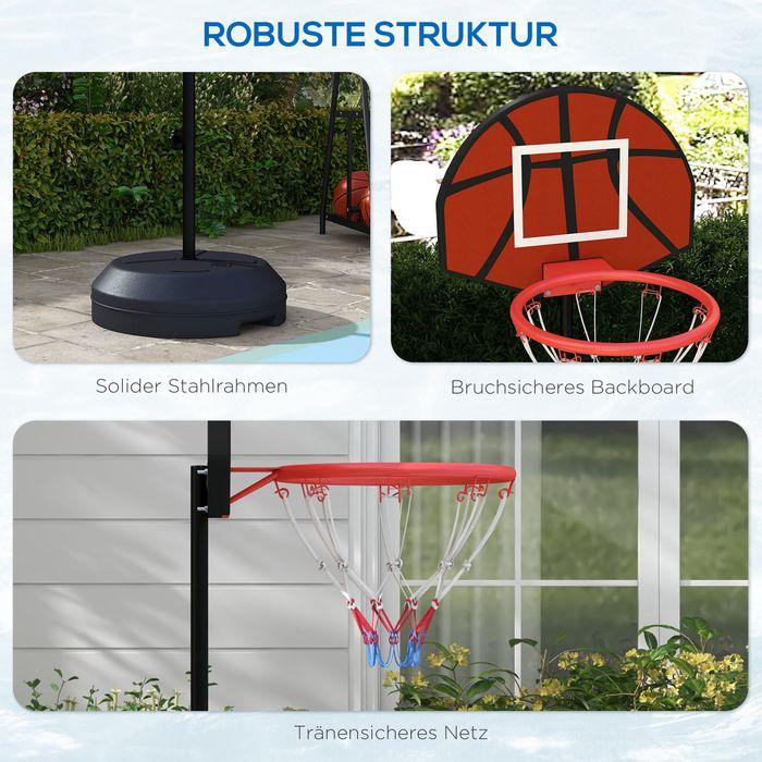 Image du produit Swisshandel24 Panier de basket-ball, support réglable en hauteur, cible de fléchettes magnétique 129-179cm