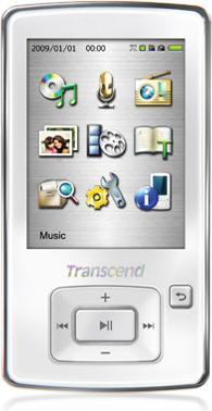 Transcend MP870, 8GB, MP3 player with microSDHC slot, white (8 GB)