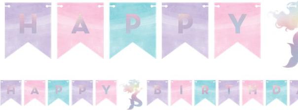 Produktbild Creative Party Guirlande d'anniversaire Mermaid Sirène